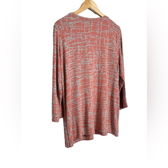 ✅SOLD-Ali Miles | Jersey Knit Blouse Pockets 3/4 Sleeve Stretch Abstract - Picture 4 of 8